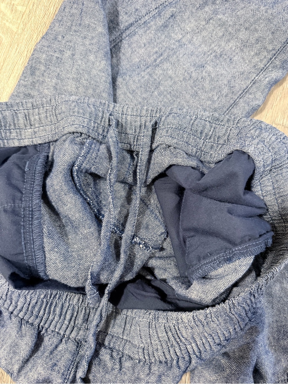 Old Navy Heathered Navy Elastic Waist Linen Chinos - Picture 8 of 10